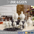 Royal design delicate diamond inlay decorative ceramic clear canister set